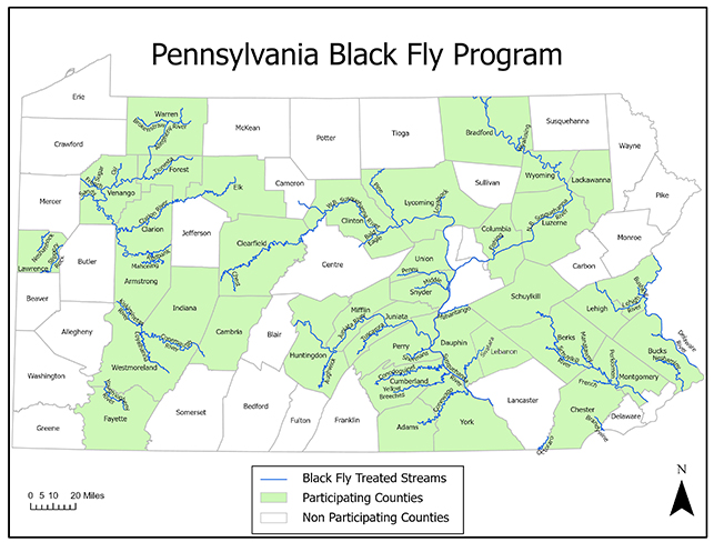Black Fly - Participating Counties for 2023