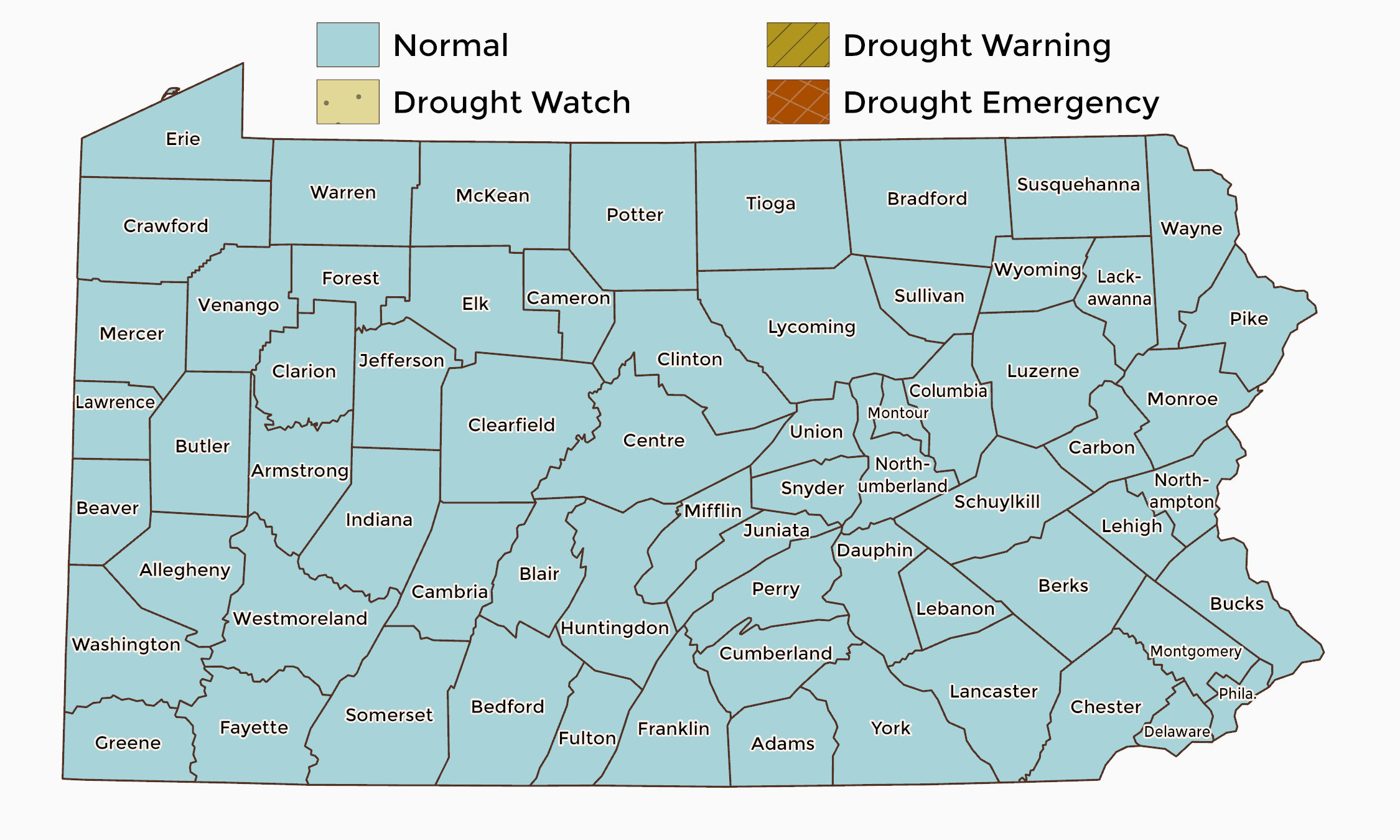 County Drought Status Map