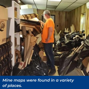 Mine maps were found in a variety of places