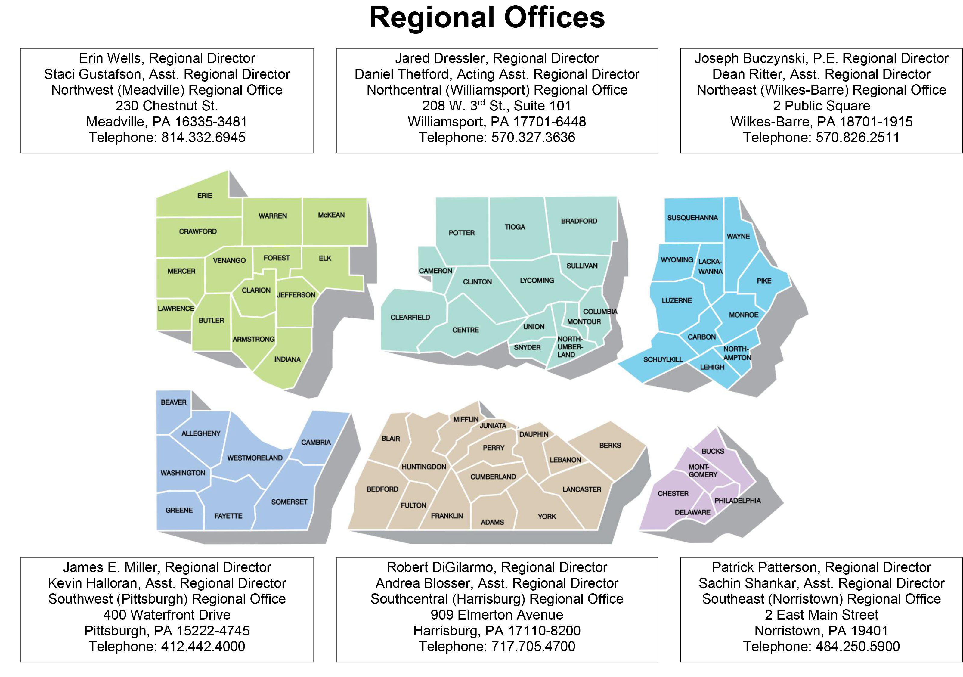 DEP Regional Offices Map