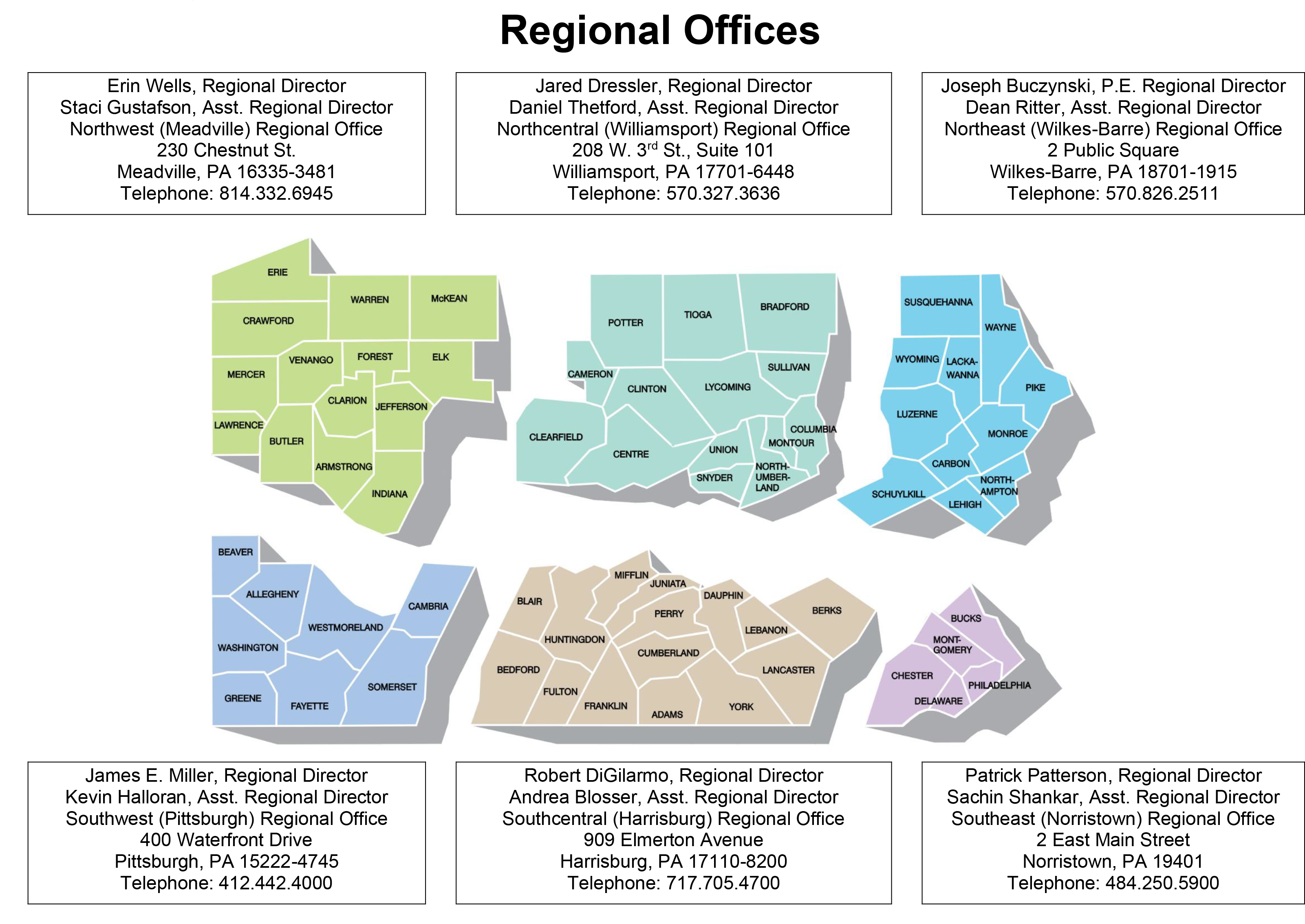 DEP Regional Offices Map