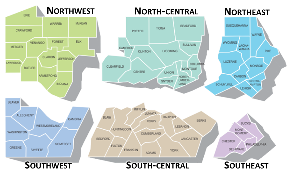 DEP Regions Map