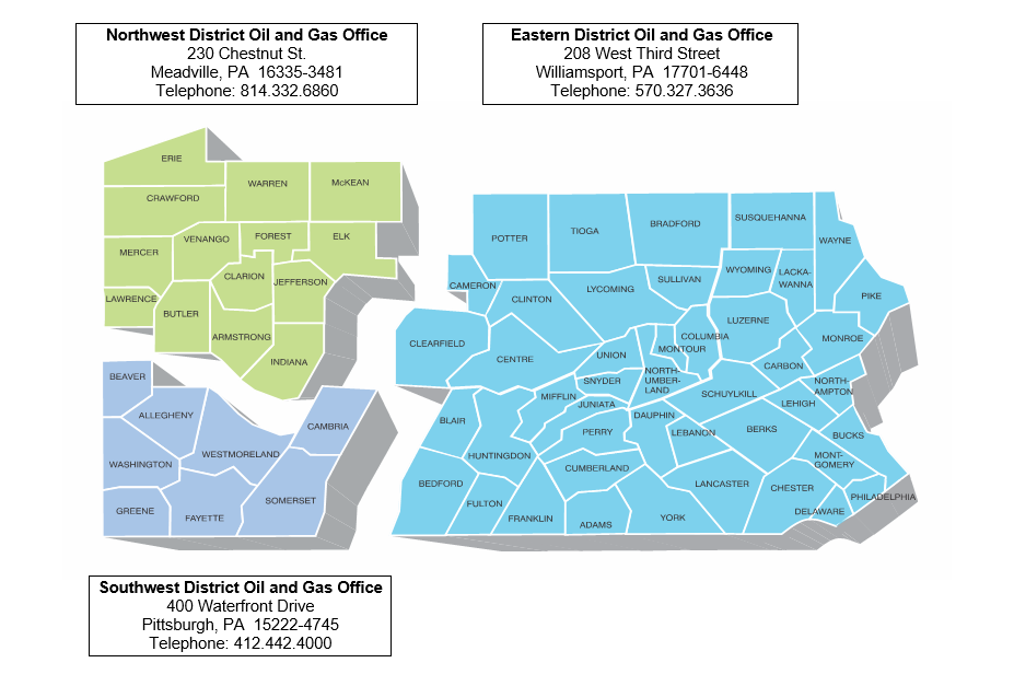 2023 Oil and Gas District Offices Map