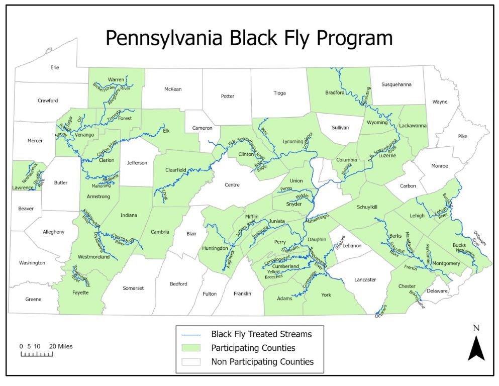 Black Fly - Participating Counties for 2022