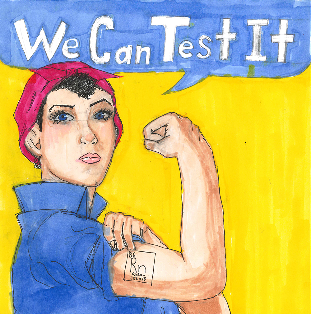 First Place poster showing Rosie the Riveter