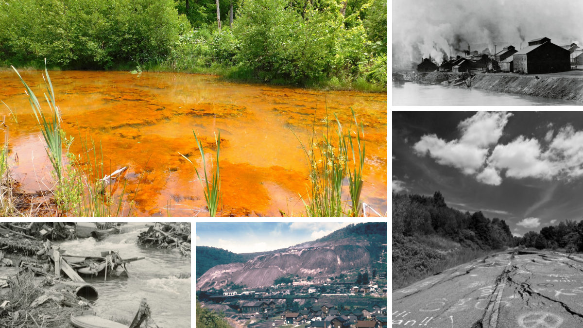 Acid mine drainage, Centralia, Donora, ababdoned mines, environmental challenges