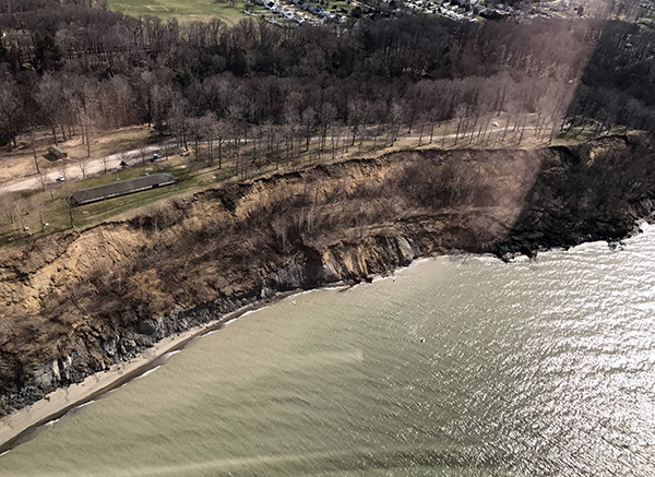 Bluff recession along Lake Erie