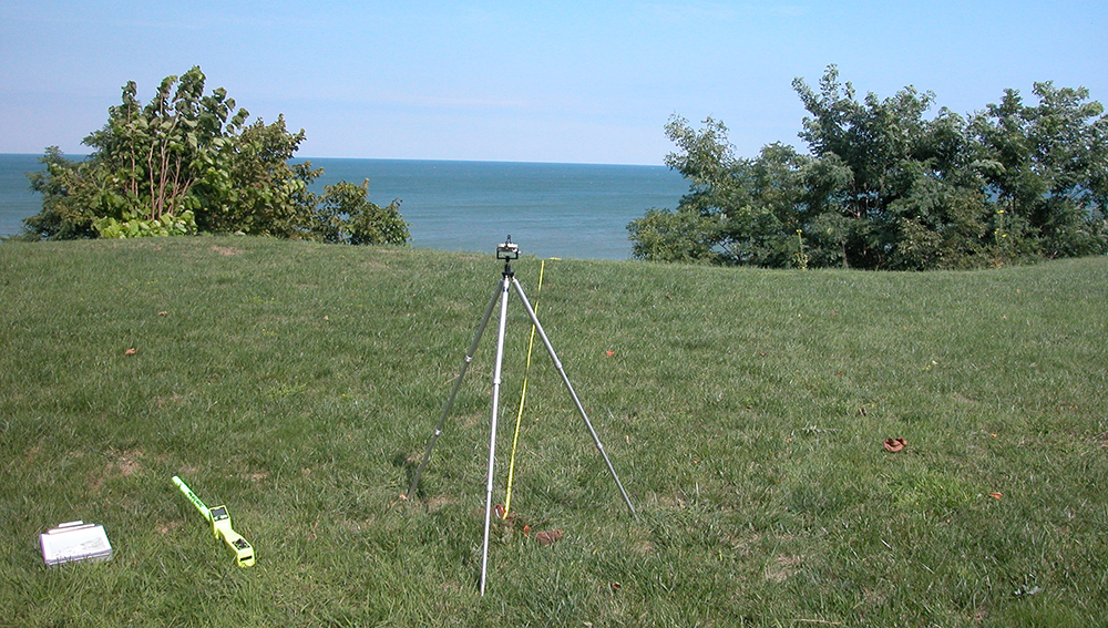 Measuring Erie bluff erosion