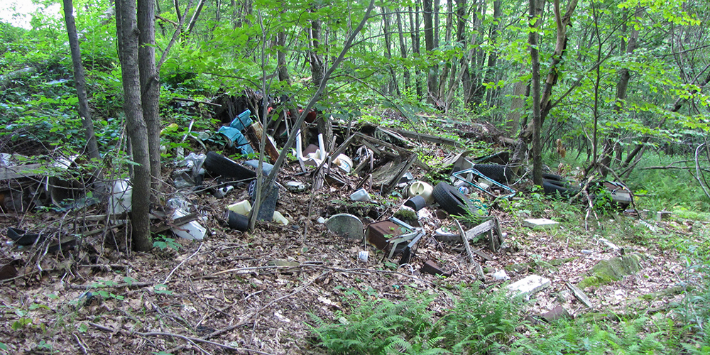 Illegal dumpsite in Pennsylvania