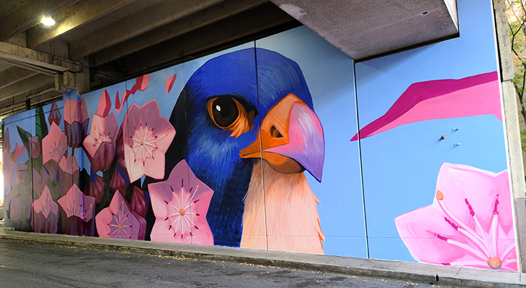 Peregrine falcon mural