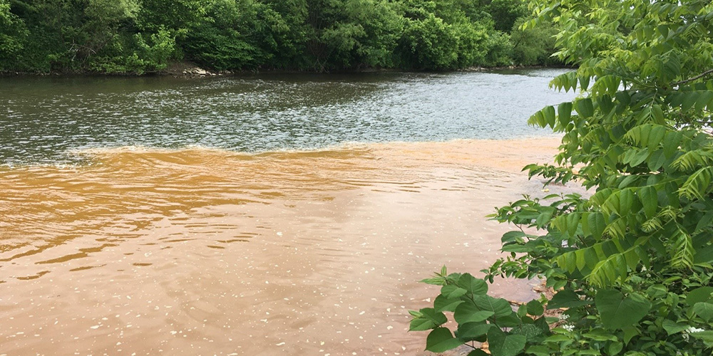 Millers Run Stream Discharge into Chartiers Creek April 2020