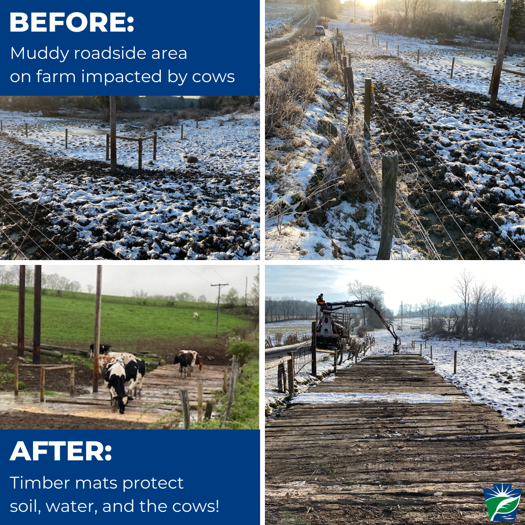 Before and After: Timber mats on a farm in Pennsylvania 